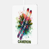 Weihnachtskier-Individuelle Name Ornament Aus Metall (Vorderseite links)