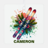 Weihnachtskier-Individuelle Name Ornament Aus Metall (Vorderseite)