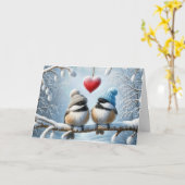 Weihnachtskikaden mit rotem Herzen Karte (Gelbe Blume)