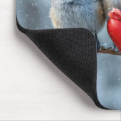 Weihnachtskikaden mit rotem Herzen Mousepad (Ecke)
