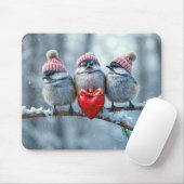 Weihnachtskikaden mit rotem Herzen Mousepad (Mit Mouse)