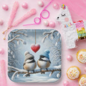 Weihnachtskikaden mit rotem Herzen Pappteller (Party)