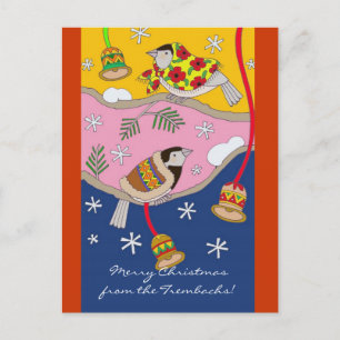 Weihnachtskikaden von Vera Trembach Feiertagspostkarte