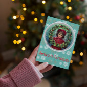 Weihnachtskind - Holly Wreath Postkarte