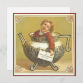 Weihnachtskind in Teapot Feiertagskarte (Vorne/Hinten)