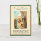 Weihnachtskind Jesus katholischer Priester Holid Feiertagskarte (Vorderseite)