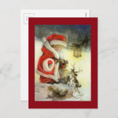 Weihnachtskind mit Hund Feiertagspostkarte (Vorne/Hinten)