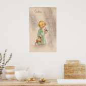 Weihnachtskind und Hirschposter Poster (Küche)