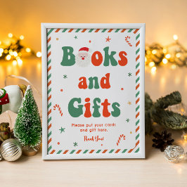 Weihnachtskinddusche Bücher und Geschenke Poster