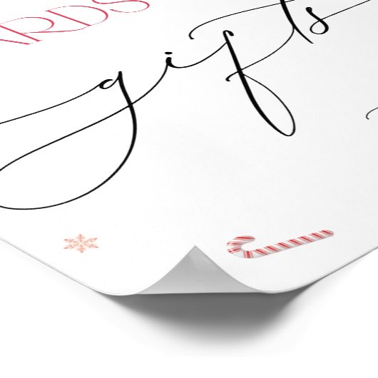 Weihnachtskindduschkarten und Geschenke Poster (Ecke)