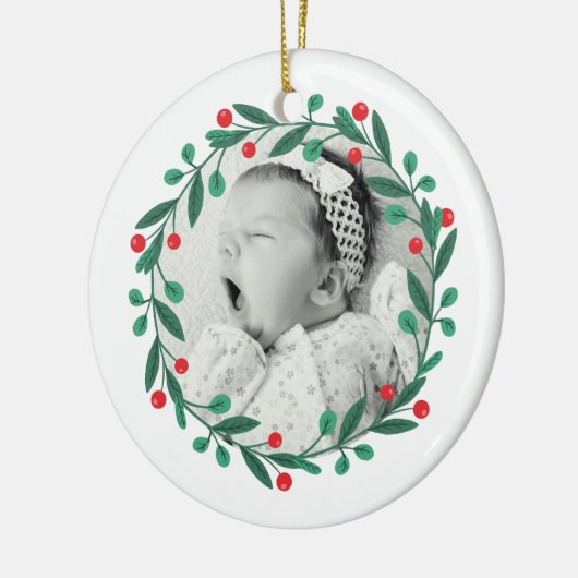 Weihnachtskinder 1. Weihnachtsfeier Keramik Ornament (Links)