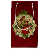 Weihnachtskinder auf Red Damask Kleine Geschenktüte (Vorderseite)
