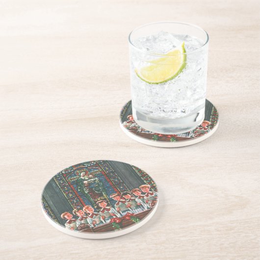 Weihnachtskinder aus dem 19. Jahrhundert Gesang in Getränkeuntersetzer (Seite)