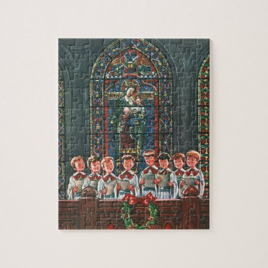 Weihnachtskinder aus dem 19. Jahrhundert Gesang in Puzzle (Vertikal)