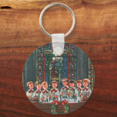 Weihnachtskinder aus dem 19. Jahrhundert Gesang in Schlüsselanhänger (Vorderseite)