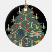 Weihnachtskinder aus dem 19. Jahrhundert rund um e Keramik Ornament (Vorne)