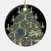 Weihnachtskinder aus dem 19. Jahrhundert rund um e Keramik Ornament (Hinten)