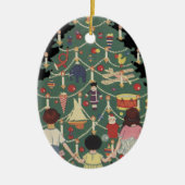 Weihnachtskinder aus dem 19. Jahrhundert rund um e Keramik Ornament (Vorne)