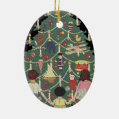 Weihnachtskinder aus dem 19. Jahrhundert rund um e Keramik Ornament (Hinten)