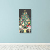 Weihnachtskinder aus dem 19. Jahrhundert rund um e Leinwanddruck (Insitu (Holzboden))