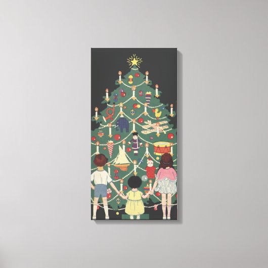 Weihnachtskinder aus dem 19. Jahrhundert rund um e Leinwanddruck (Vorderseite)