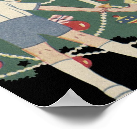 Weihnachtskinder aus dem 19. Jahrhundert rund um e Poster (Ecke)