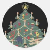 Weihnachtskinder aus dem 19. Jahrhundert rund um e Runder Aufkleber (Vorderseite)