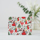 Weihnachtskinder dekorieren Design Feiertagskarte (Stehend Vorderseite)