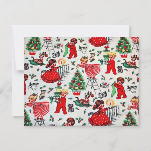 Weihnachtskinder dekorieren Design Feiertagskarte (Vorderseite)