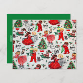 Weihnachtskinder dekorieren Design Feiertagskarte (Vorne/Hinten)