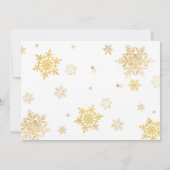Weihnachtskinder duschen goldene Schneeflocken Einladung (Rückseite)