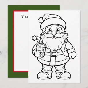 Weihnachtskinder färben Santa fügen Text Feiertagskarte