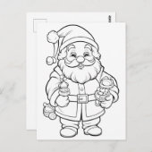 Weihnachtskinder färben Santa Postkarte (Vorne/Hinten)