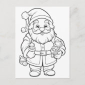 Weihnachtskinder färben Santa Postkarte (Vorderseite)
