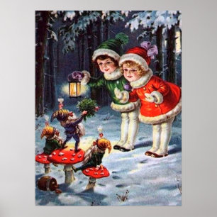 Weihnachtskinder feierlich Weihnachten Poster