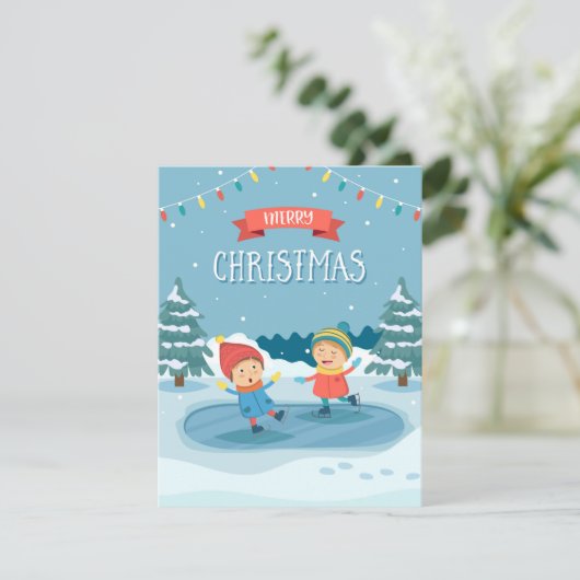 Weihnachtskinder Feiertagskarte (Stehend Vorderseite)