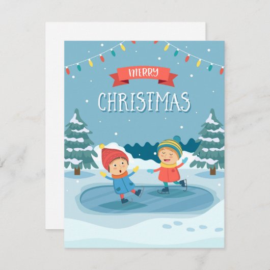 Weihnachtskinder Feiertagskarte (Vorne/Hinten)