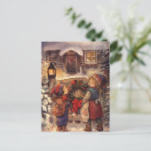 Weihnachtskinder Feiertagspostkarte (Stehend Vorderseite)