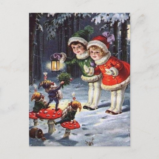 Weihnachtskinder Festtage Postkarte (Vorderseite)