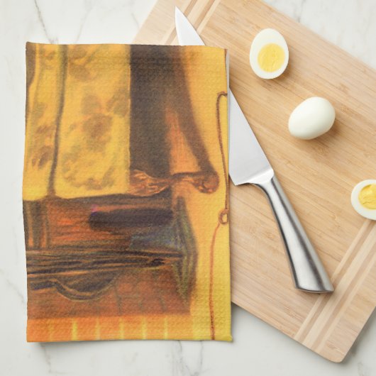 Weihnachtskinder für den Weihnachtsmann Gewartet Geschirrtuch (Viertel Falte)