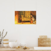 Weihnachtskinder für den Weihnachtsmann Gewartet Poster (Küche)