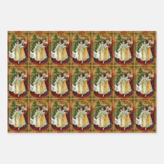 Weihnachtskinder Geschenkpapier Set (Vorderseite 3)