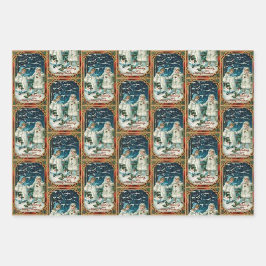 Weihnachtskinder Geschenkpapier Set (Vorderseite 2)