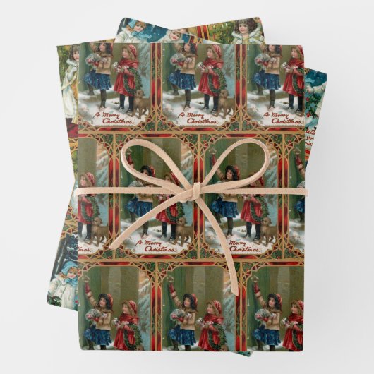 Weihnachtskinder Geschenkpapier Set (Beispiel)