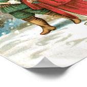 Weihnachtskinder im Schnee Poster (Ecke)