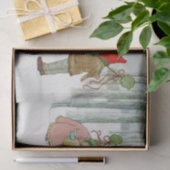 Weihnachtskinder in einem Winterwald Seidenpapier (Geschenk)
