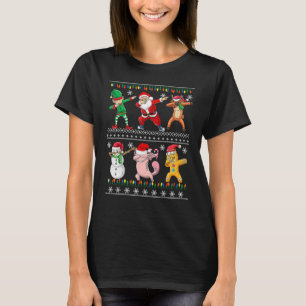 Weihnachtskinder Jungen Männer Dabbing Santa Elf H T-Shirt