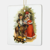 Weihnachtskinder Keramikornament (Links)