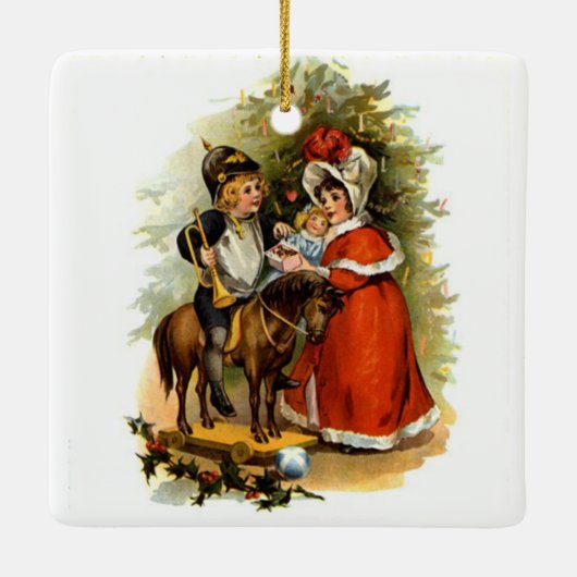 Weihnachtskinder Keramikornament (Rückseite)