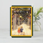 Weihnachtskinder Lane Flat Fotokarte Invitati Einladung (Stehend Vorderseite)